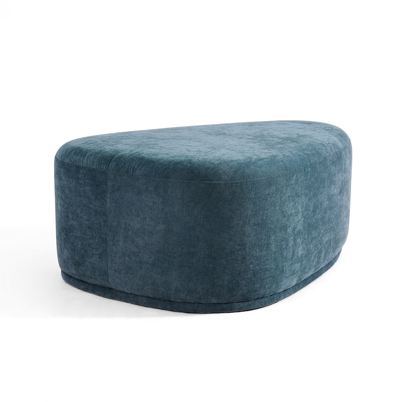 Bonnie 26"/43" W Chenille Small/ Oversized Triangular Cheese Ottoman