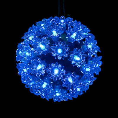 LED Lighted Hanging Starlight Sphere Outdoor Christmas Decoration- 6"