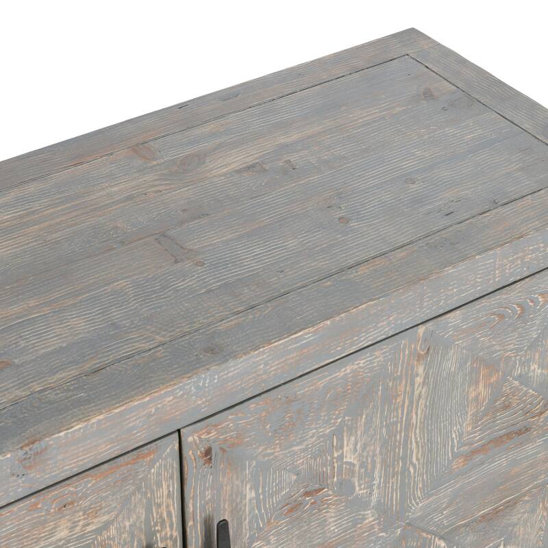 Classic Home Elani 4-Door Reclaimed Pine Wood Sideboard - 103.5Wx19Dx34H