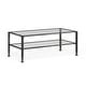 preview thumbnail 1 of 12, SEI Furniture Glenn Black Rectangle Metal Coffee Table with Glass Top and Bottom Shelf Black - Glass