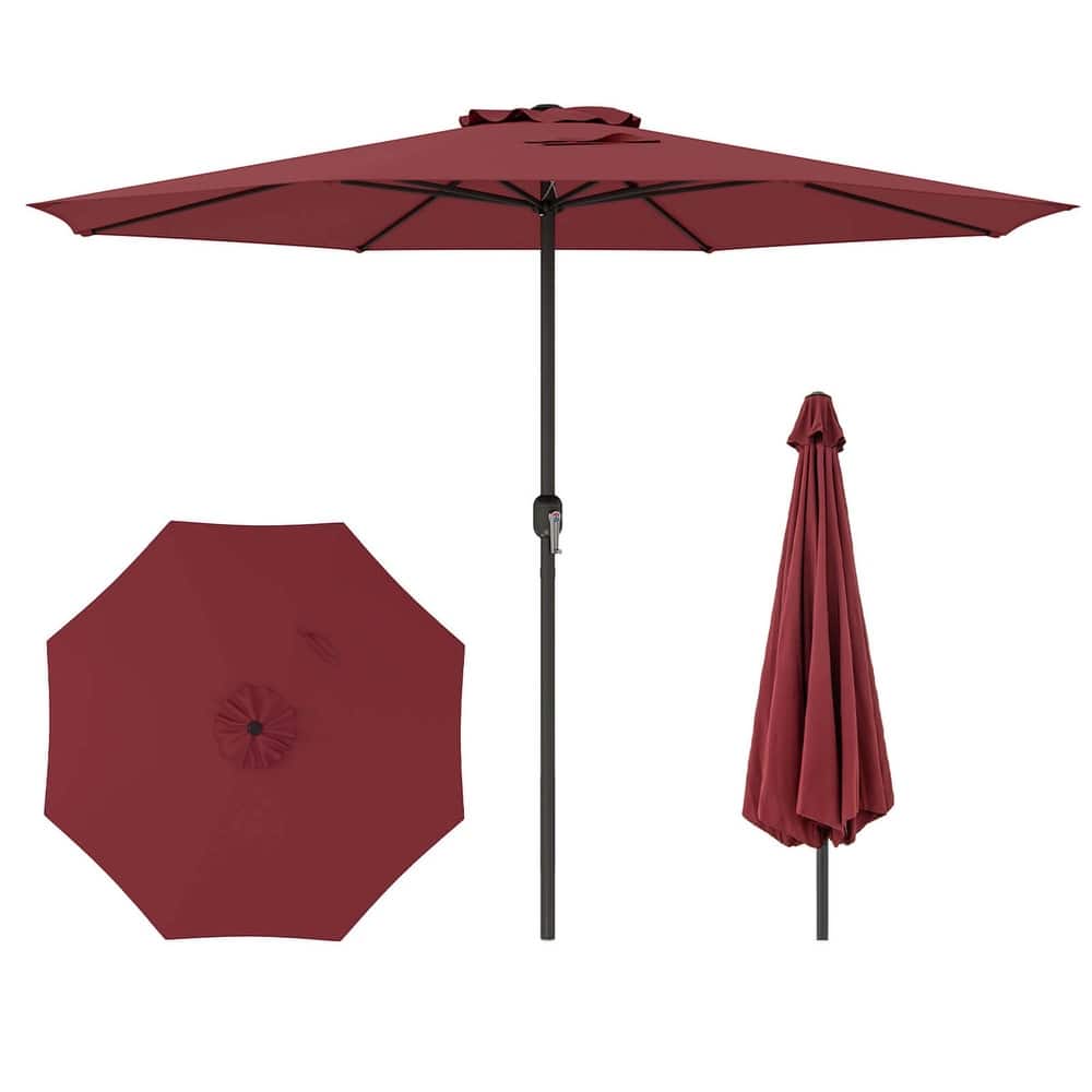 Costway 12 FT Patio Umbrella Outdoor Market Umbrella with Crank Handle