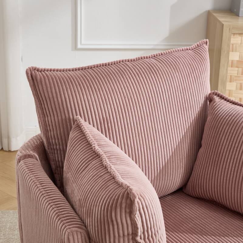 GDFStudio - Thaddeus Swivel Chair in Solid Wood Frame with 360° Metal Base.