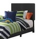 preview thumbnail 4 of 4, Leather Upholstered Twin Size Platform Bed, Black