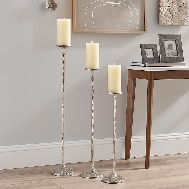 Tall Metal Floor Candle Stands for Pillar Candles, Set of 3 - 40.0"