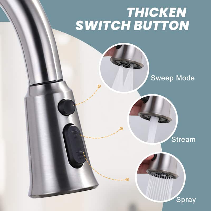 WOWOW Pull Down Kitchen Faucet Spray Head with 9 Adapters Kit