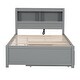 preview thumbnail 10 of 10, Full Size Bed Frame with Trundle, Drawers, and USB Ports for Modern Spaces, Grey