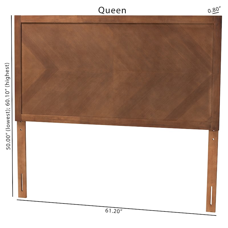 Terrian Classic and Traditional Ash Walnut Finished Wood Headboard