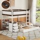 preview thumbnail 37 of 67, Bunk Bed with Twin Size Trundle, Drawers and Desk White+Walnut - Full