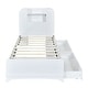 preview thumbnail 9 of 12, Platform Bed Frame with Drawers and Light Strip