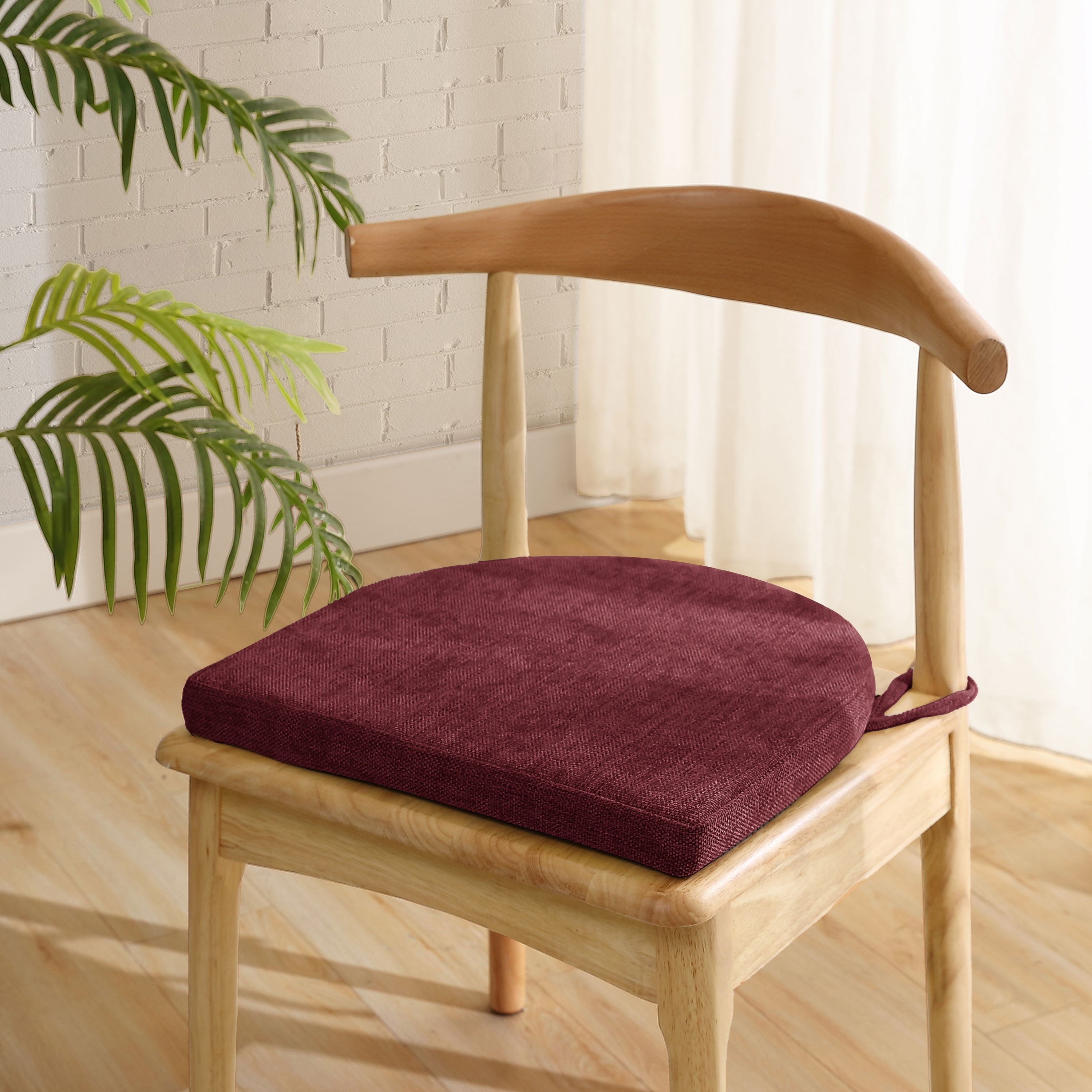 Sweet Home Collection U Shape Molded Memory Foam Chair Pads With Ties Coffee Set of 4