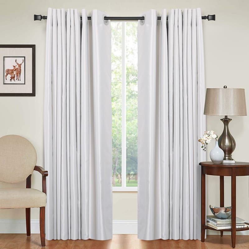 UTOPIA ALLEY Wall Mounted 3/4 Inch Curtain Rod - Curtain Rods For Windows, Adjustable Drapery Rods
