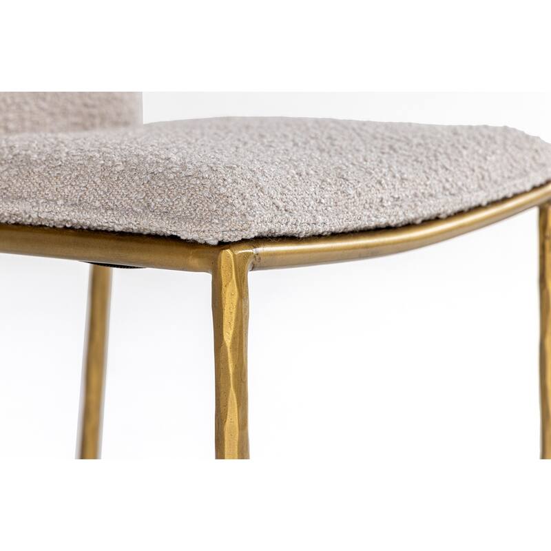 Modrest Atlanta Modern Beige Fabric & Brass Counter Chair