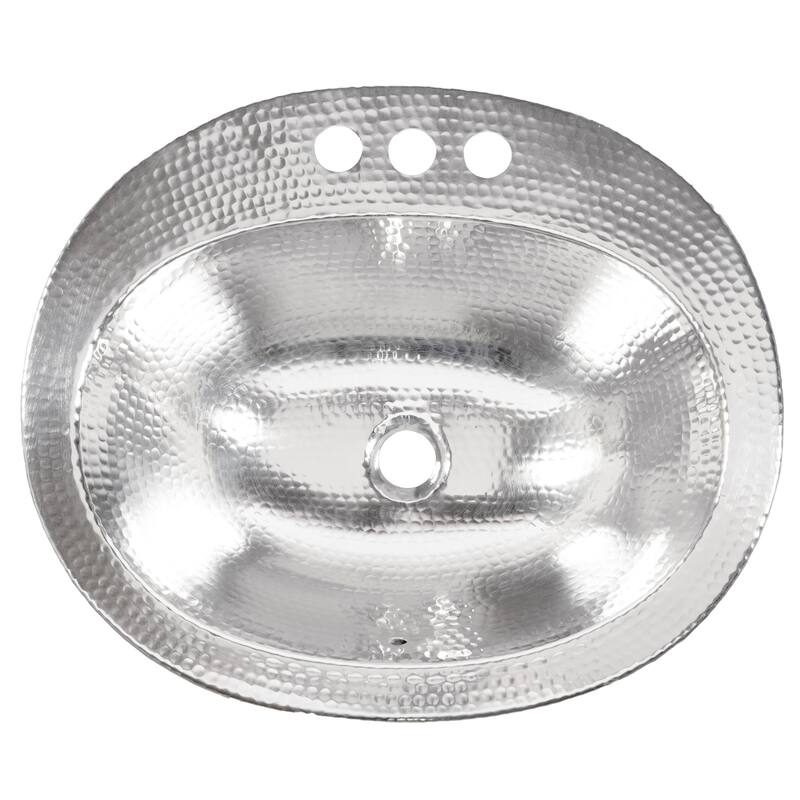 Seville Nickel 20" Oval Drop-In Bath Sink with Parisa Faucet Kit
