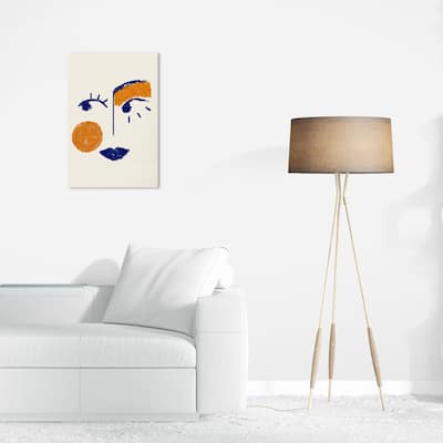 Wynwood Studio Canvas People and Portraits My Pretty Face Blue and Dark Blue Modern & Contemporary Wall Art Canvas Print