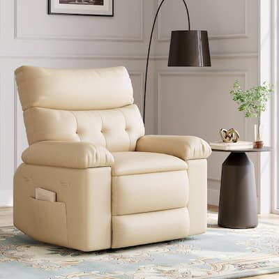 Oversized PU Leather Massage Recliner Sofa Chair for Living Room and Bedroom