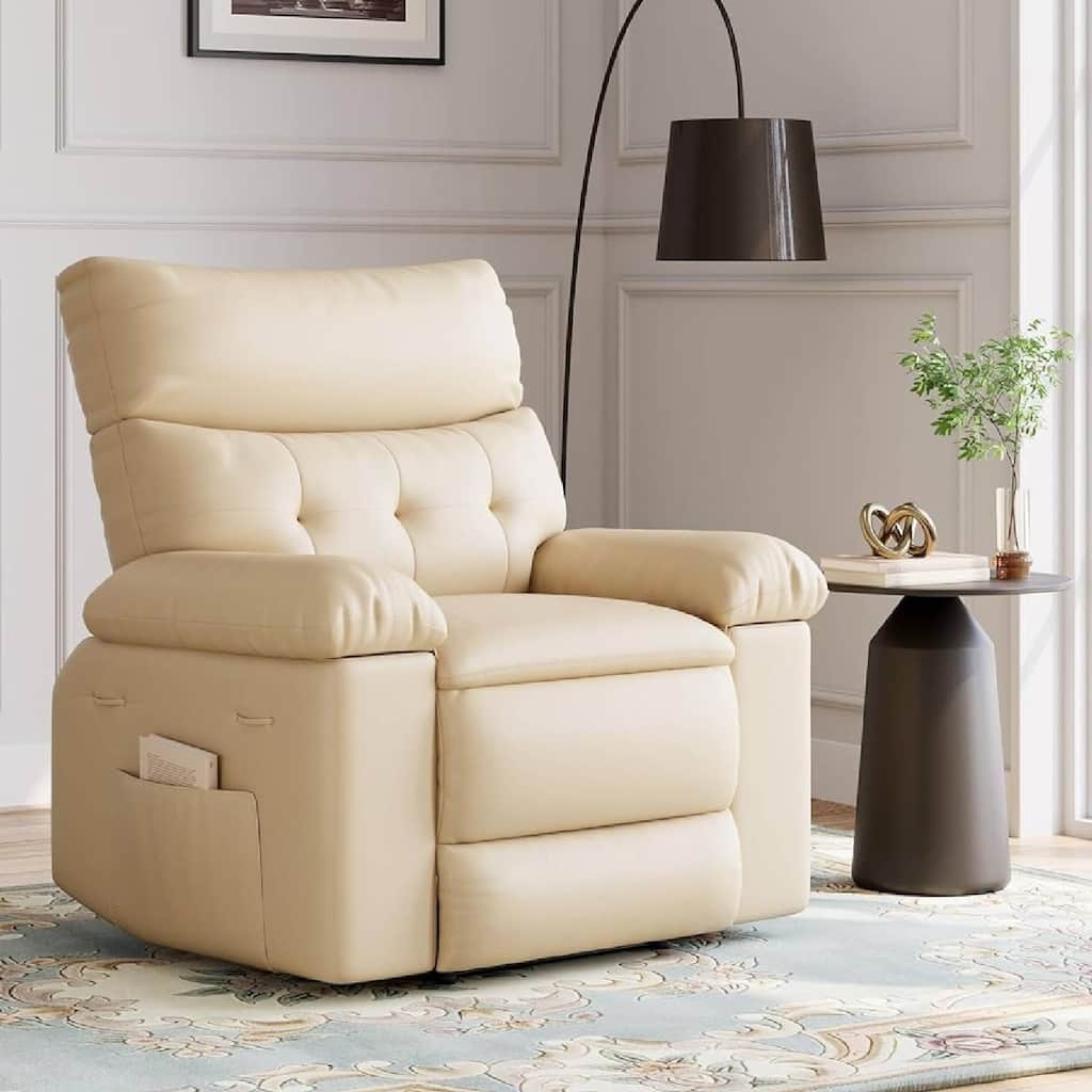 Oversized PU Leather Massage Recliner Sofa Chair for Living Room and Bedroom