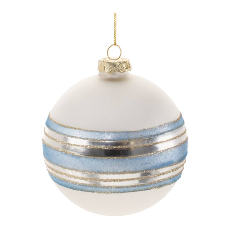 Striped Glass Ball Ornament (Set of 6) - N/A