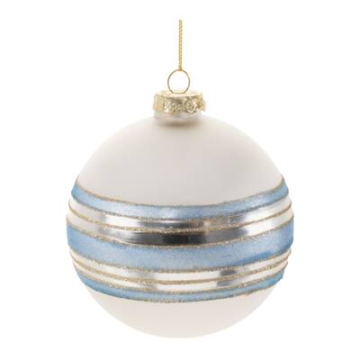 Striped Glass Ball Ornament (Set of 6) - N/A