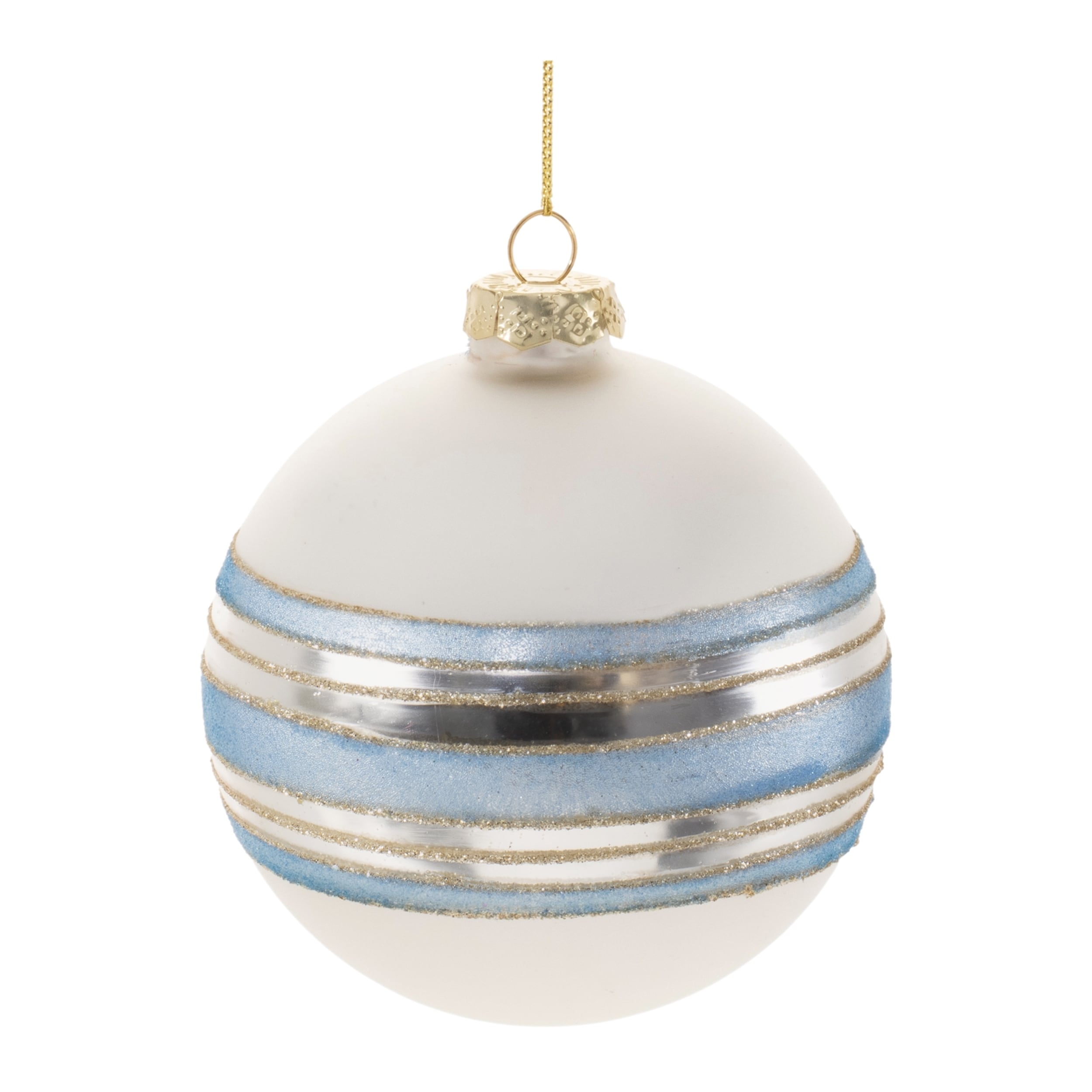 Striped Glass Ball Ornament (Set of 6) - N/A
