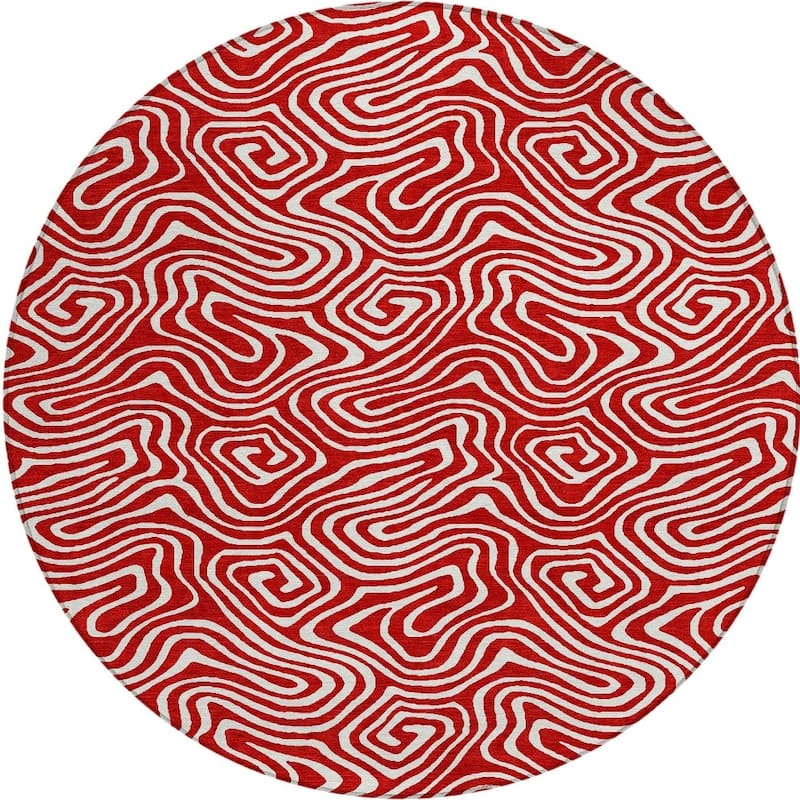 HomeRoots Abstract Transitional Rectangle Outdoor Rug