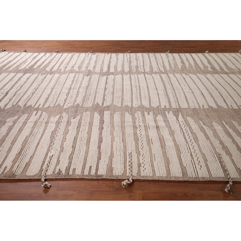 Moroccan Large Abstract Area Rug Handmade Wool Carpet - 9'9"x 14'7"