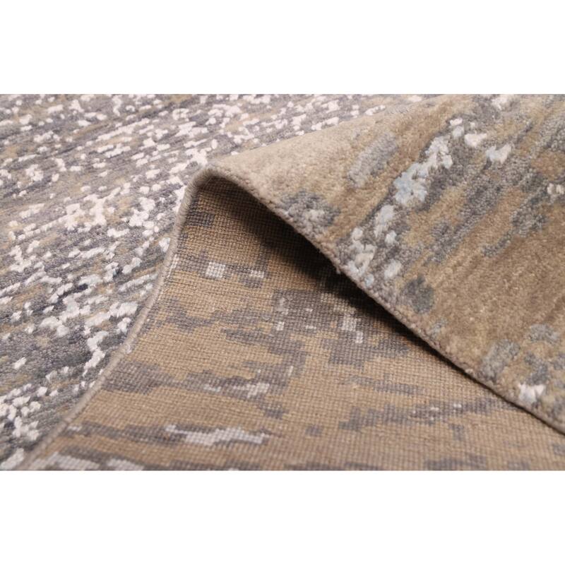 ECARPETGALLERY Hand-knotted Legacy Taupe Silk, Wool Rug - 2'5 x 10'1