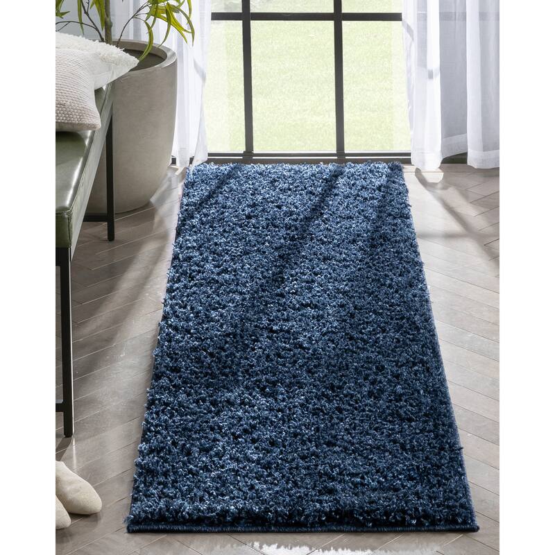 Well Woven Elle Basics Emerson Shag Area Rug - 2' 3" x 7' 3" - Dark Blue