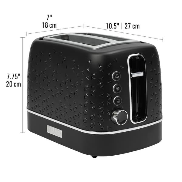 dimension image slide 0 of 2, HADEN Starbeck 2-Slice Toaster Wide Slot with Removable Crumb Tray, Variable Browning Control