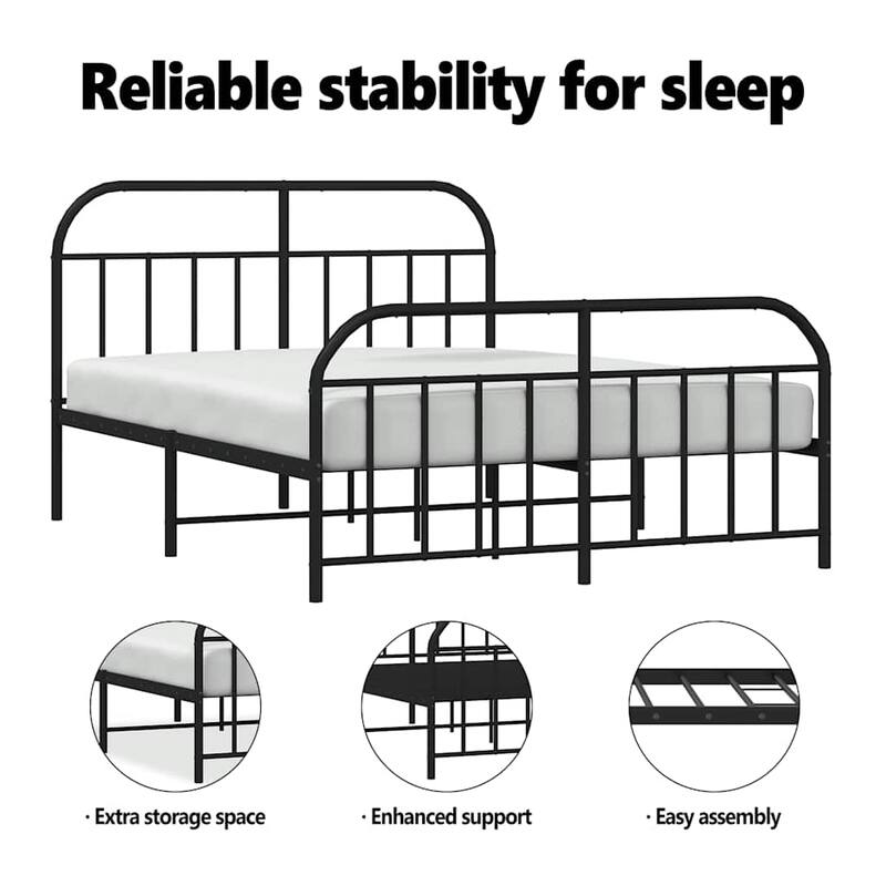 vidaXL 12 Inches Metal Bed Frame No Mattress