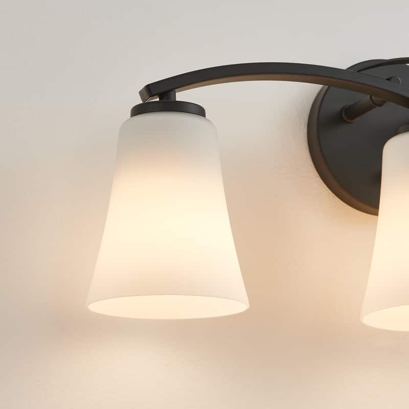 KAWOTI 3-Light Dimmable Bathroom Vanity with Frosted Glass