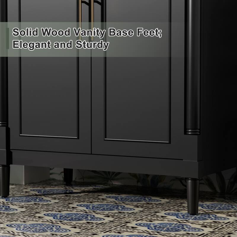 24"/30"/36" Retro Bathroom Vanity W/ Drop in Sink Combo Cabinet Set