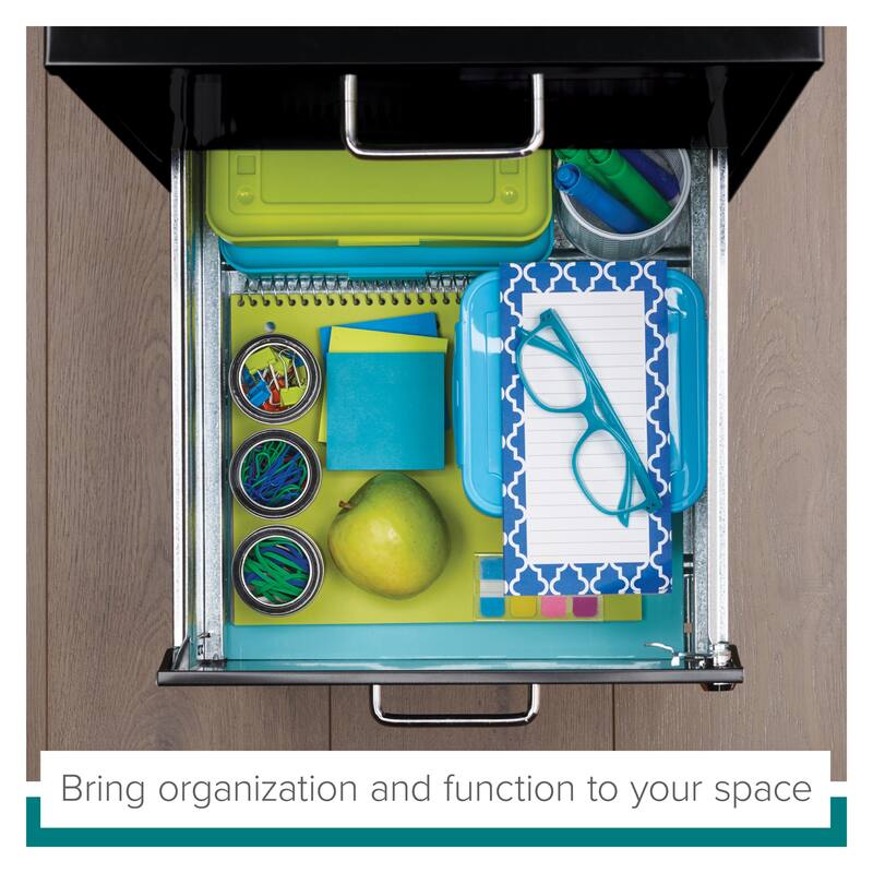 Space Solutions 18" Deep 2-drawer Mobile File Cabinet, Black