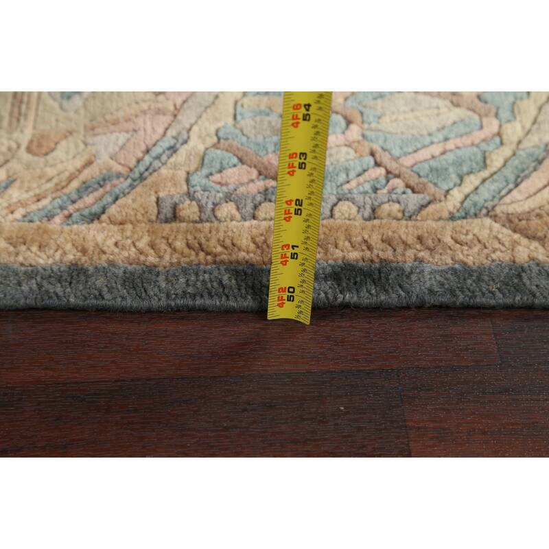 Bordered Oriental Nepalese Area Rug Wool Hand-knotted Foyer Carpet - 3 ...