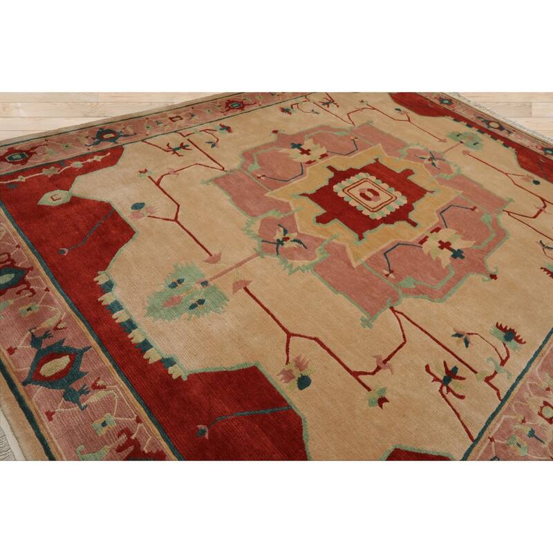 9x12 Hand Knotted Wool Ivory Tibetan Crafts Plush Pile Tufenkiaan Rug - 9' x 12'