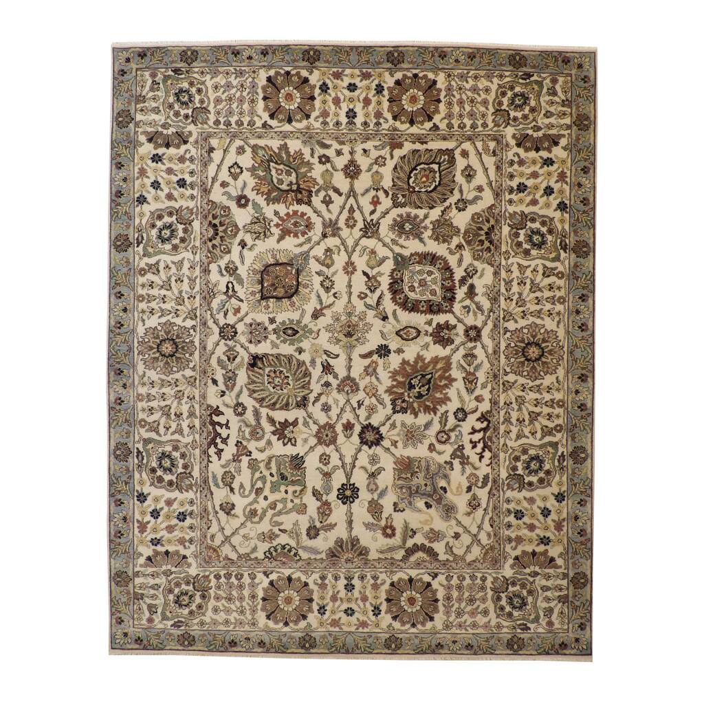 Wahi Rugs Traditional Wool Hand Knotted Rug 8X10 - 8' x 10'
