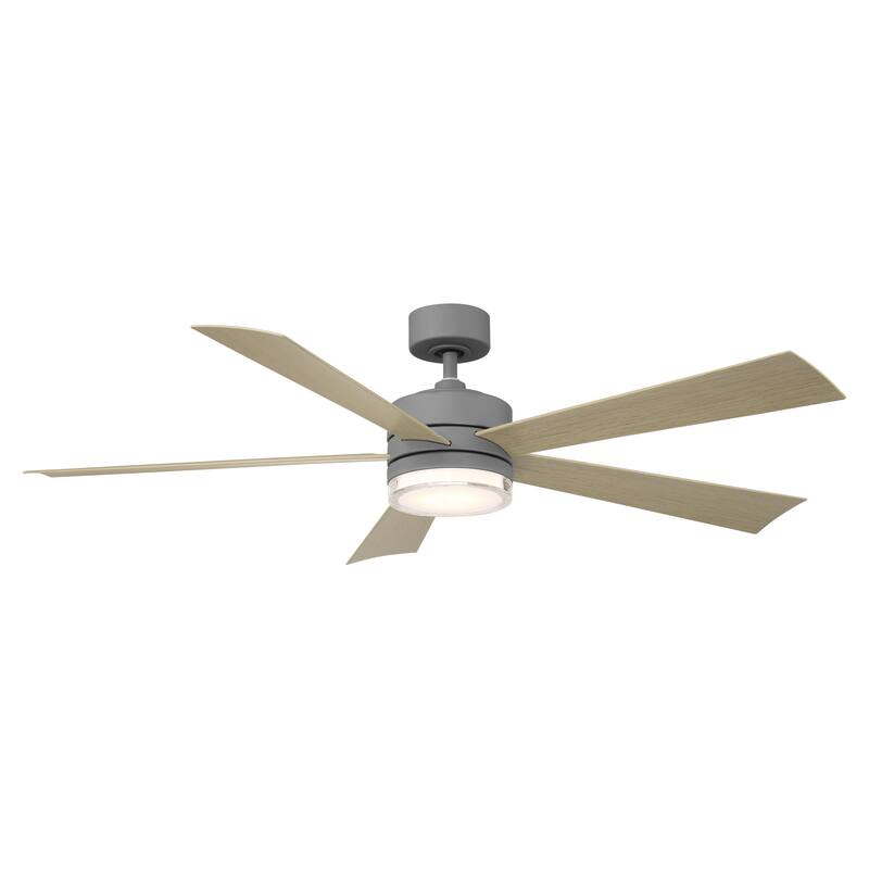Wynd Indoor and Outdoor 5-Blade Smart Ceiling Fan 60in with 3000K LED Light Kit and Remote Control