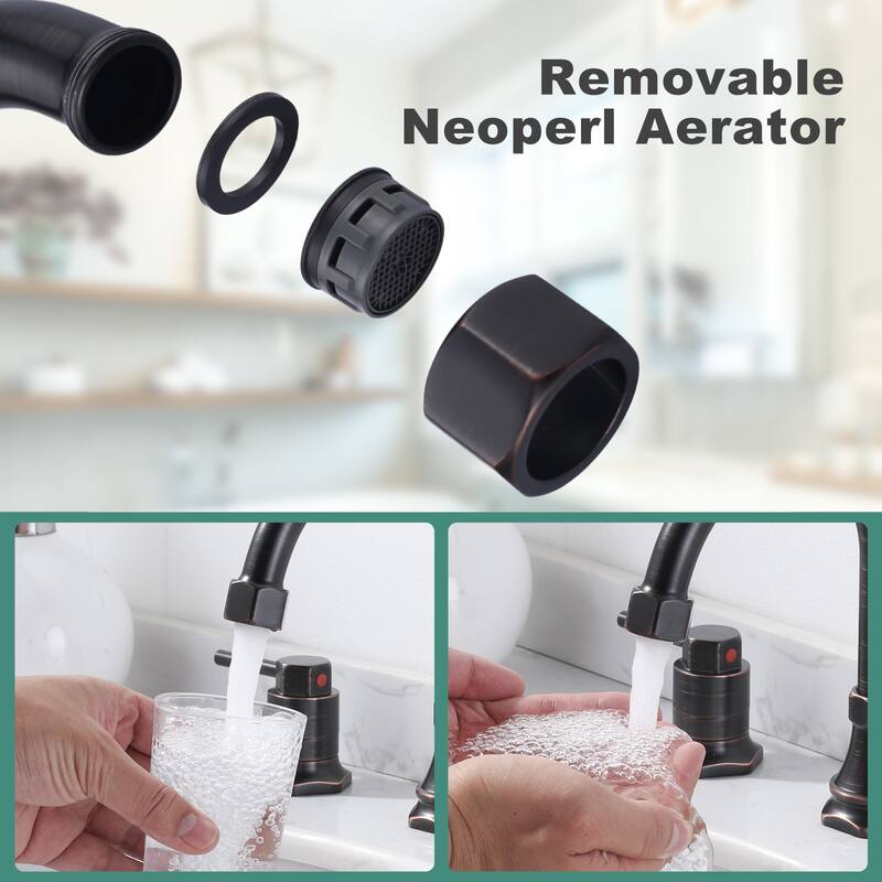 WOWOW Hex 8 in. Widespread Double Handle Bathroom Faucet