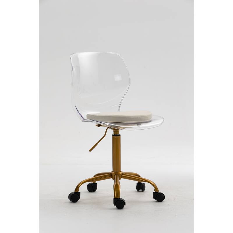 HOMEFUN Acrylic Swivel adjustable height Armless Home office Chair