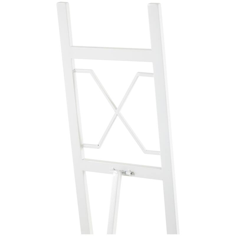 White Metal Tall Adjustable 3 Tier Display Easel with Chain Support
