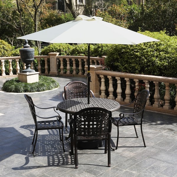 7 foot patio table umbrella Lebolna Premium With fringe,7 Ft Outdoor Umbrella Button Tilt,Round Outdoor Umbrella 8 Sturdy Ribs,Sun Shade Rainproof Garden Umbrella(7 Ft, Beige) : Patio, Lawn & Garden resistant Base is not included Crank handle and push tilt mechanism Close the parasol during nights and windy days See option selection for available colors Dimensions 7 5 patio market umbrellas