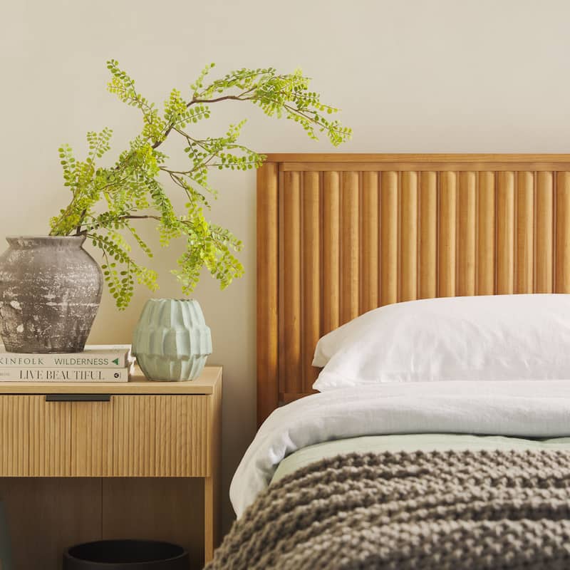 Middlebrook Designs Transitional Solid Wood Reeded King Bed