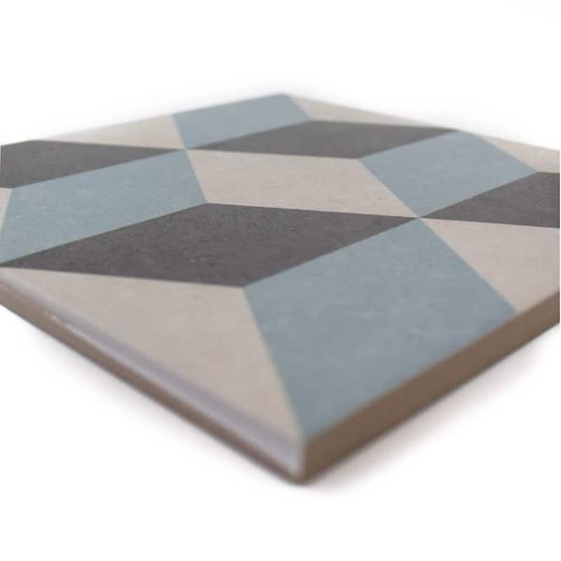 Prism 9x9 Grey Matte 3D Geometric Porcelain Tile - Floor, Wall, Backsplash