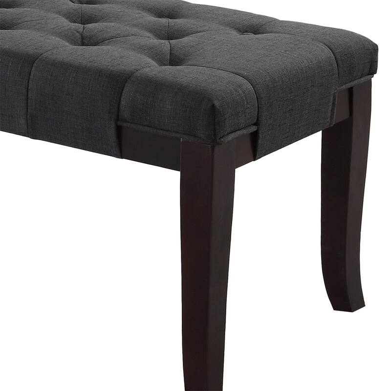 Linon Tufted Bench, Fabric/Faux Leather