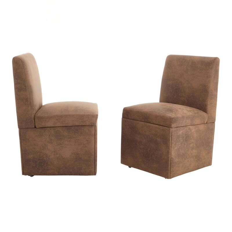 360 Degree Swivel Dining Chairs Set of 2 Swivel Dining Room Chairs Kitchen Chairs Casters & Storage Comfy Modern Rolling Chair