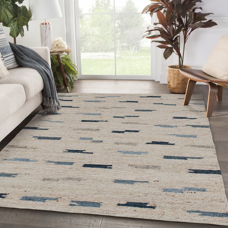 Sevita Modern Abstract Hand-Woven Wool/Cotton Area Rug
