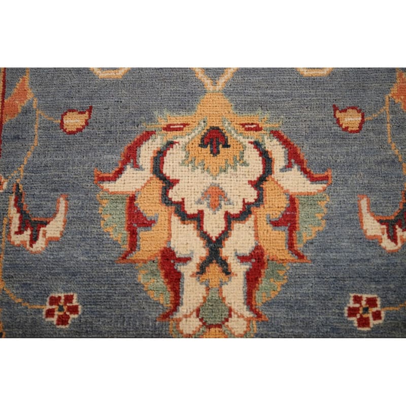 Kazak Oriental Runner Rug Handmade Traditional Blue Wool Carpet - 2'3" x 5'9"