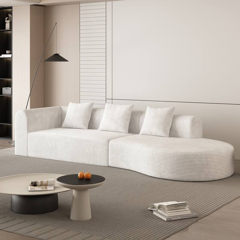 123*37 inch extra large deep modular sofa, cloud sofa 4-person sofa, can sit or lie down, living room corduroy modular s