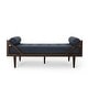 preview thumbnail 13 of 18, Rayle Tufted Chaise Lounge with Pillows by Christopher Knight Home - 65.00" W x 27.75" D x 23.75" H Navy Blue + Dark Brown