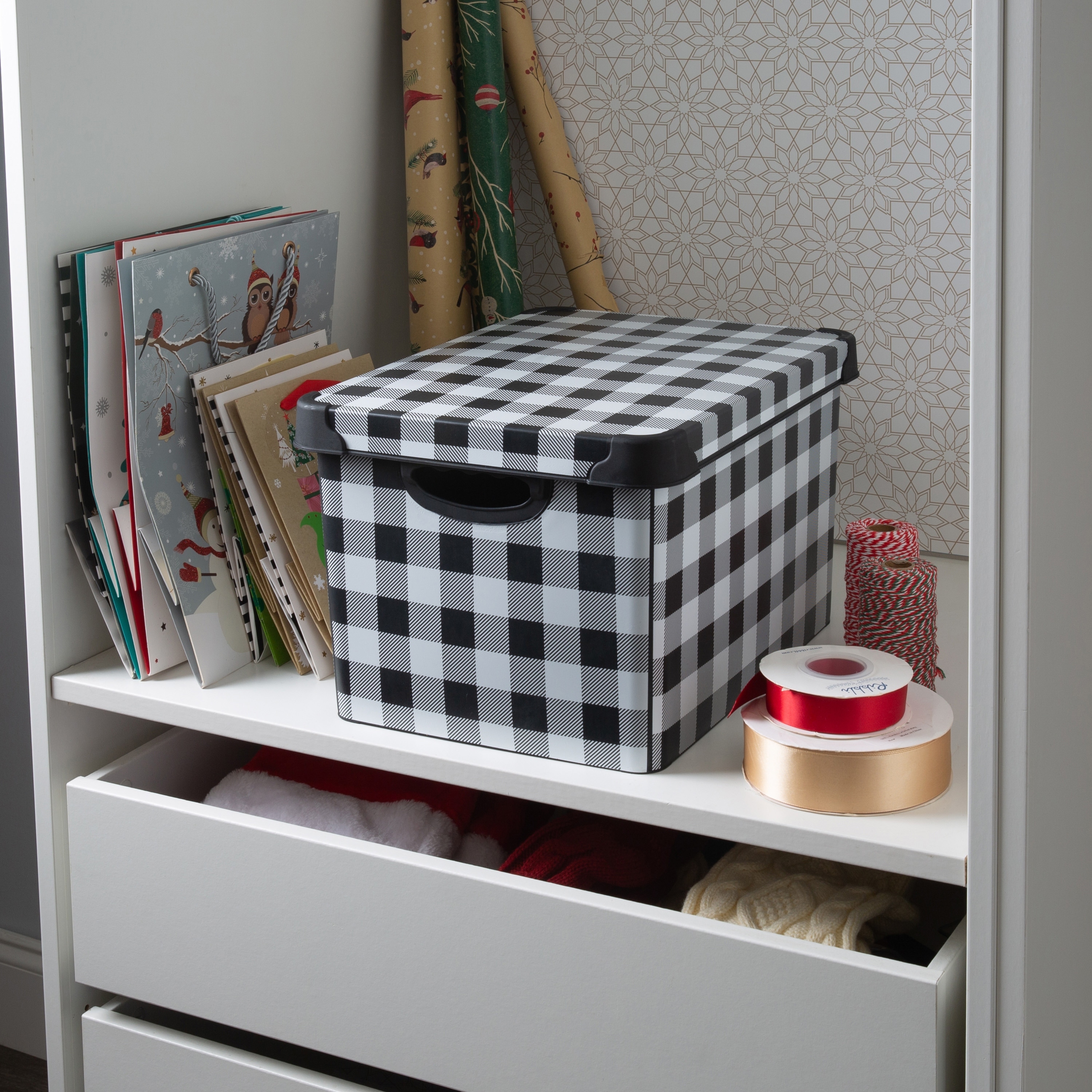 Simplify Checkered Storage Tote Bin - Bed Bath & Beyond Simplify Checkered Storage Tote Bin - Bed Bath & Beyond