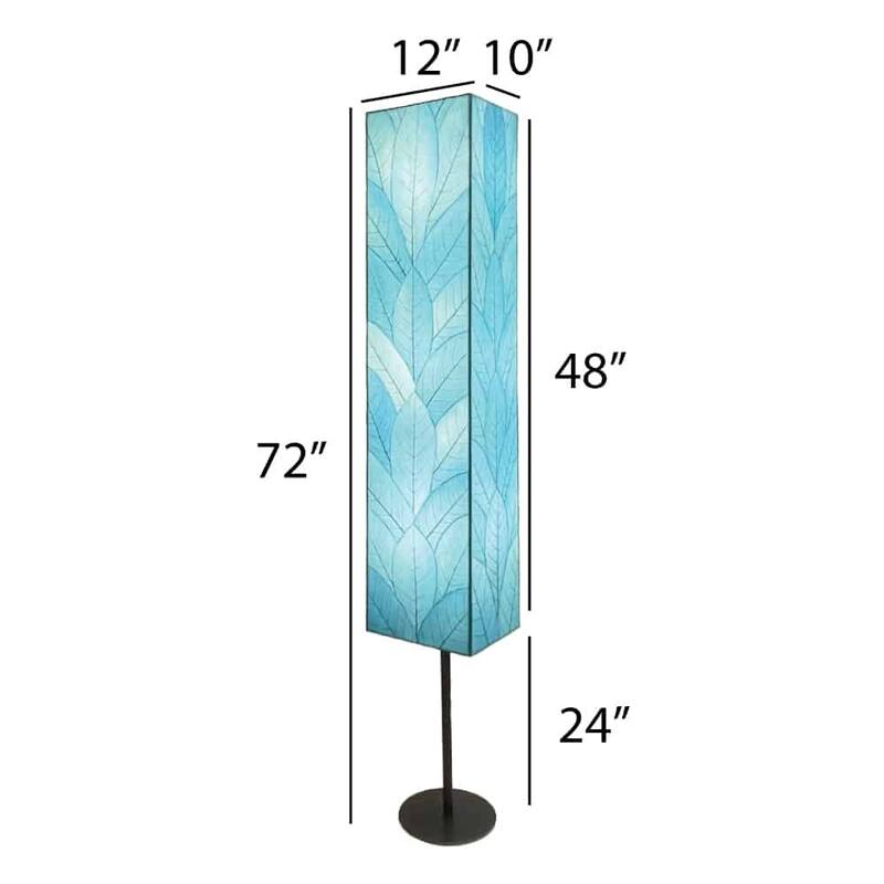 Eangee Handmade Sequoia Giant Floor Lamp, Cocoa Leaves Shade, 12 x 10 x 72 in. - 10 x 8 x 72